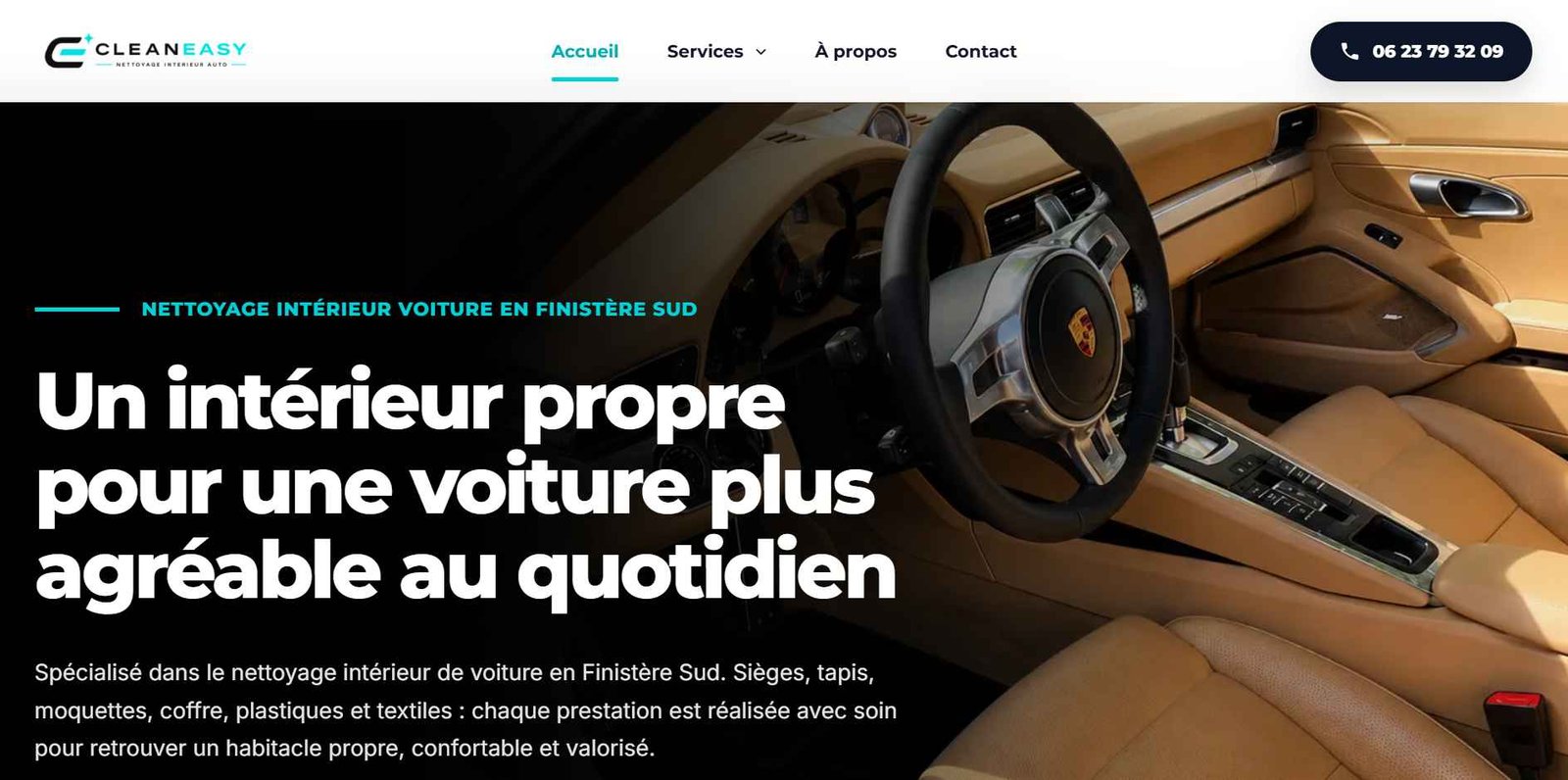 Page d'accueil CleanEasy sur ordinateur